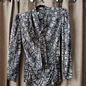 NWT Vintage Julie Francis geometric silk blouse